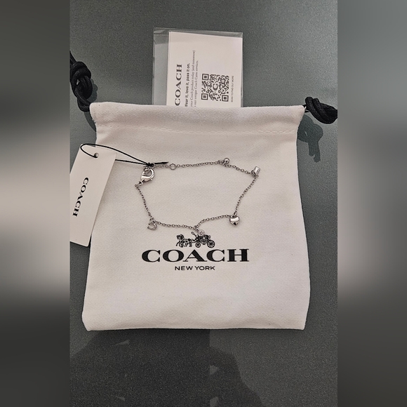 Coach Jewelry - Coach Silver Charm Bracelet with Heart and Star